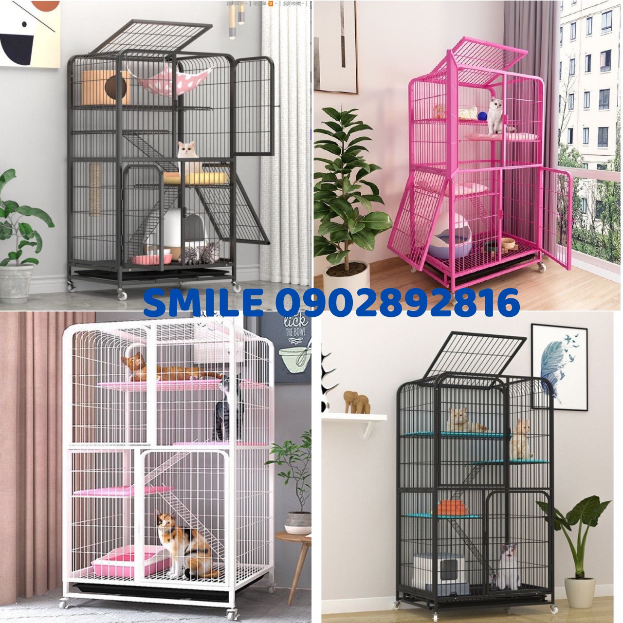 [MỚI VỀ] Chuồng Mèo 3 Tầng Nan Ống Dày Cao Cấp Siêu Dày Size Đại 1m37 - Cam kết giống hình 100