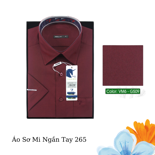 Áo Sơ Mi Ngắn Tay Trơn Màu Vạt Bầu Form Regular 265
