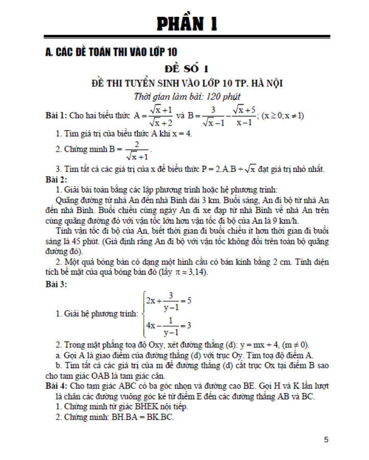 Sách - ôn luyện môn toán thi vào lớp 10 (dùng chung cho các bộ sgk hiện hành)