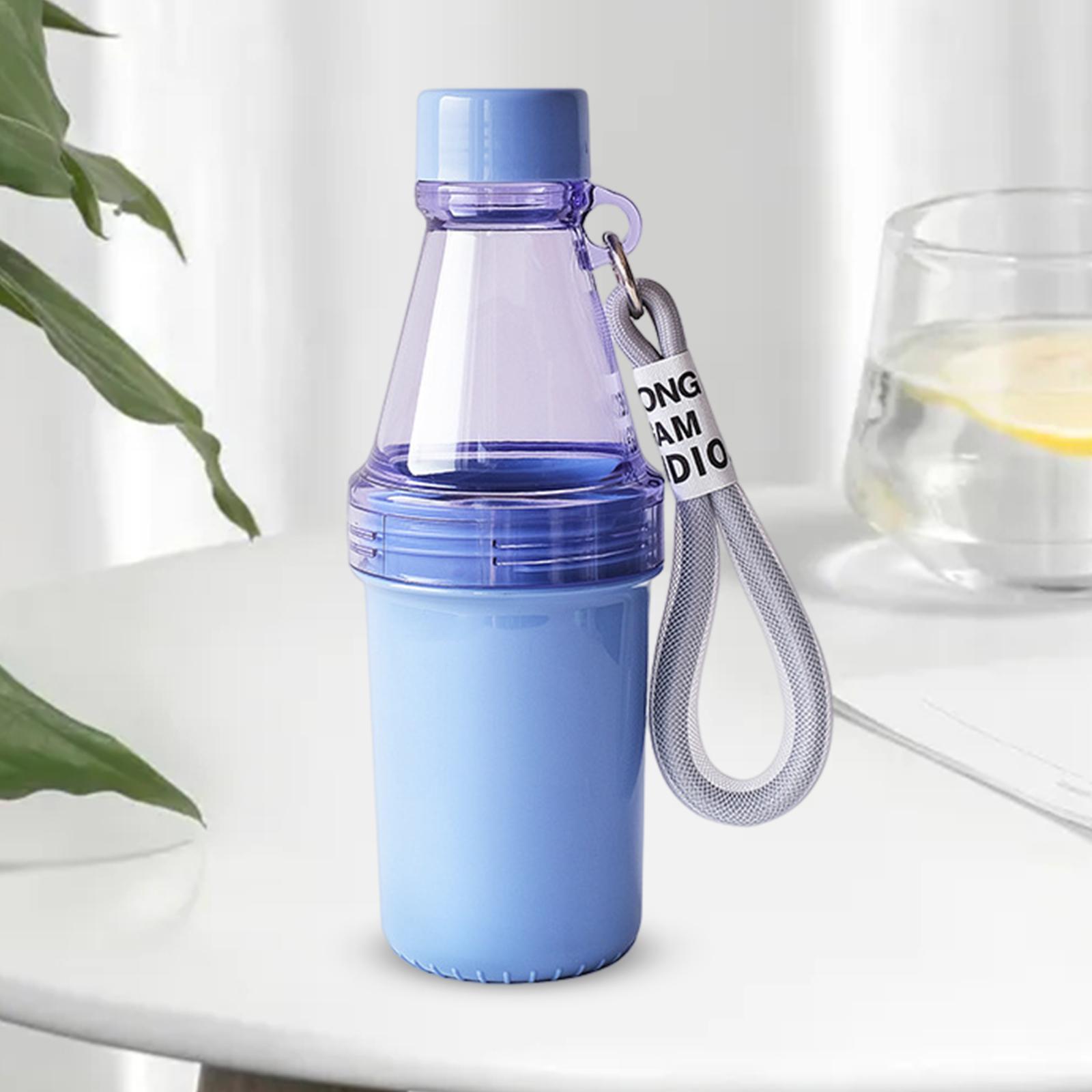 Cold Water Bottle, Sports Bottles, Double Section Cup Drinkware with Sticker with Rope Water Kettle for Girls Boys Cycling Camping Gym