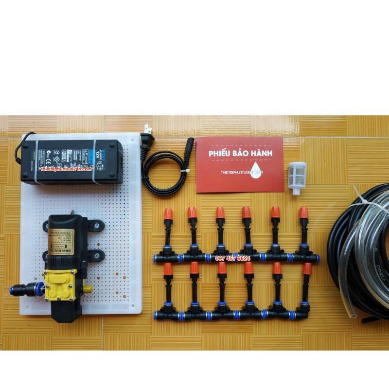 Bộ phun sương bơm đơn Sinleader 12 béc  1 hướng cho giàn lan 10 12m2
