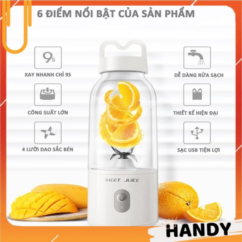 Máy Xay Sinh Tố, Máy Say Sinh Tố Cầm Tay 500ML 1 Cốc Juicer Cup, Xay Sinh Tốc Cực Mạnh Bảo Hành 12 Tháng