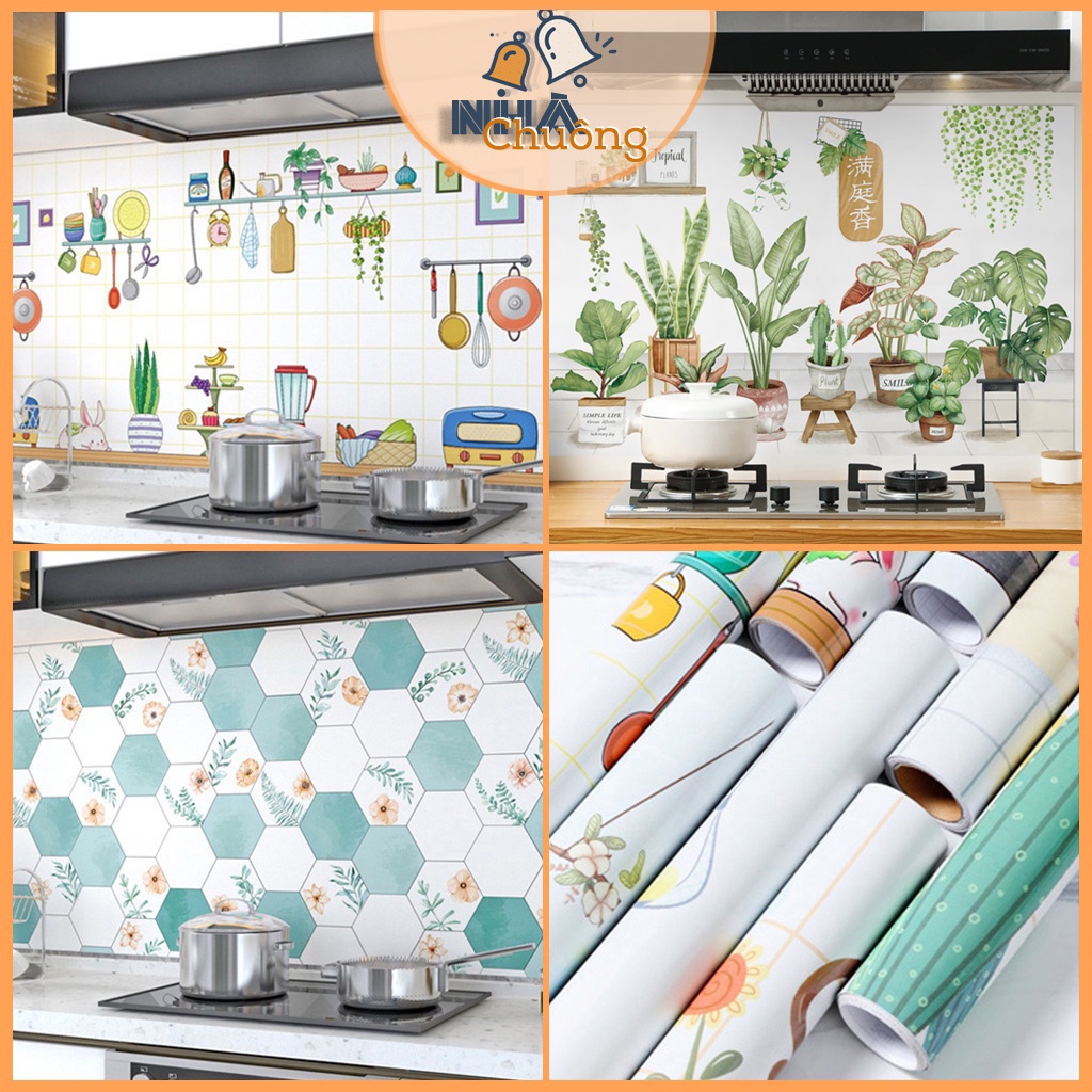 DECALDÁN TƯỜNG, GIẤY DÁN TƯỜNG, DÁN BẾP HỌA TIẾT DỄ THƯƠNG 2M*60CM