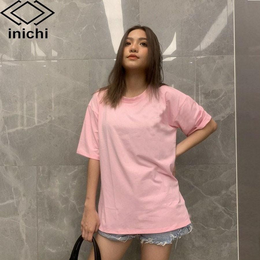 Áo thun trơn tay lỡ Unisex INICHI form rộng cá tính vải cotton co giãn 4 chiều - A618