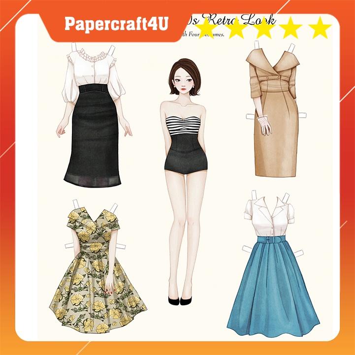 Đồ chơi cắt thủ công Búp bê giấy truyền thống mẫu D006