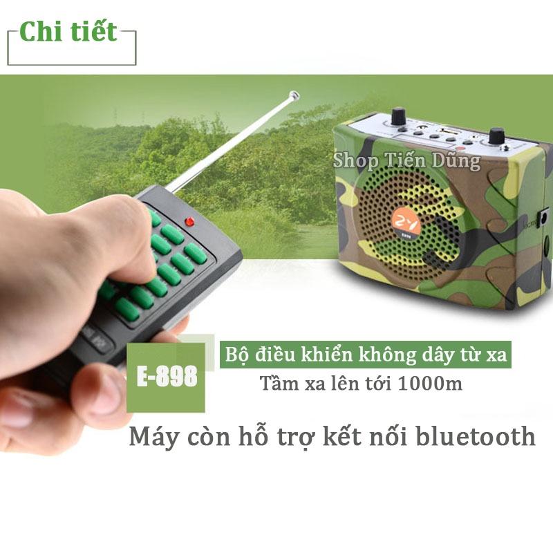 Loa Bluetooth Kiêm Máy Bẫy Chim ZY E898 Hỗ Trợ V5.0 Thẻ Nhớ TF USB Có Điều Khiển Xa 1000m Tặng Túi Đựng Máy Và Micro