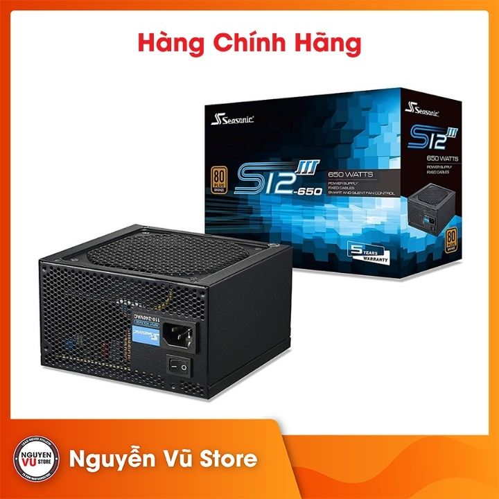 Nguồn máy tính Seasonic 650w S12III-650 (650GB3) 80 PLUS BRONZE - Hàng Chính Hãng