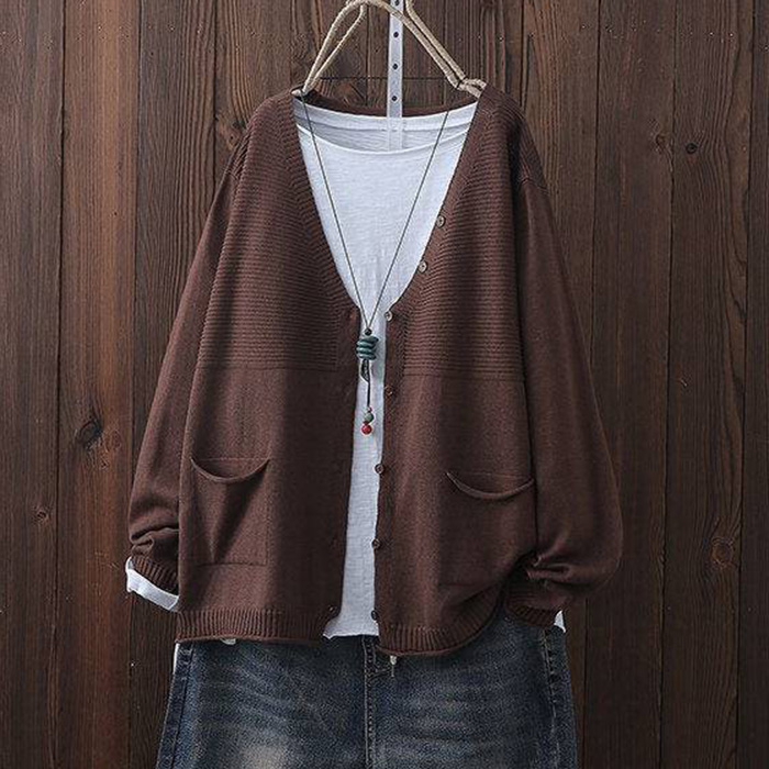 Áo cardigan len nữ form rộng 5 khuy cài trước trẻ trung ArcticHunter