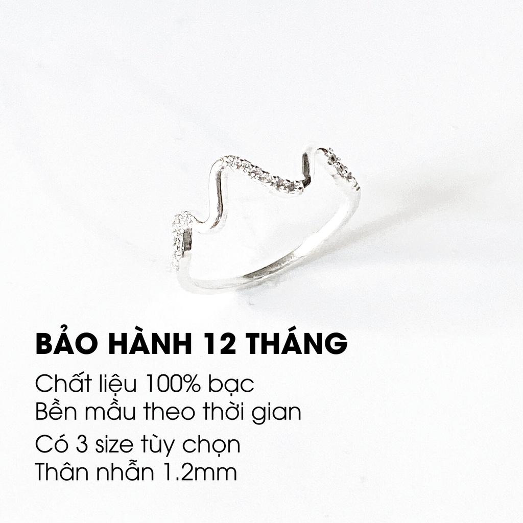 Nhẫn bạc nữ ATJ9029 kiểu dáng sóng lượn Melody waves ANTA Jewelry