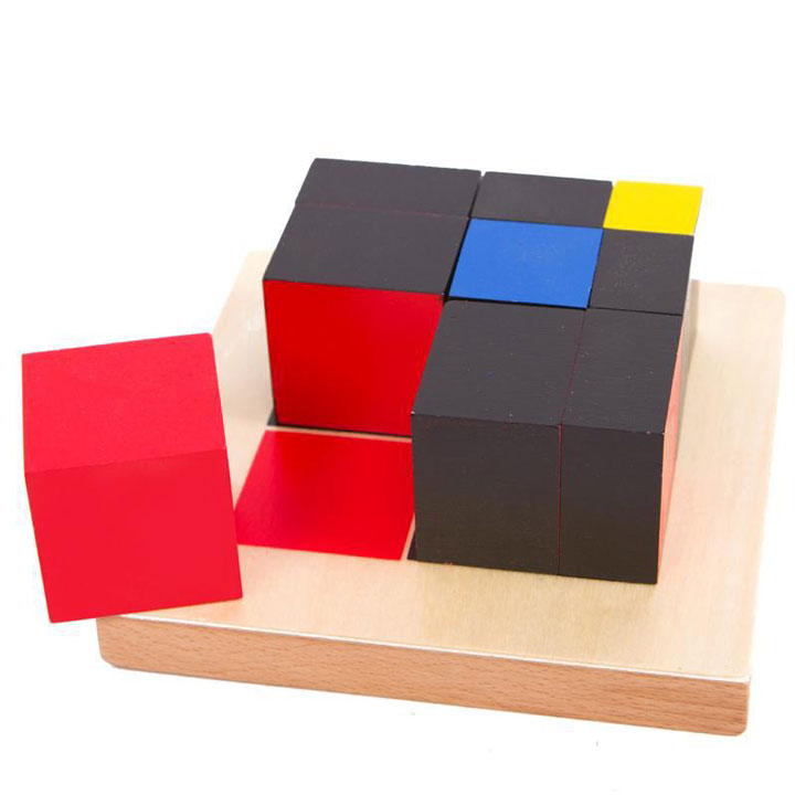 Hộp tam thức Trinomial Cube giáo cụ Montessori