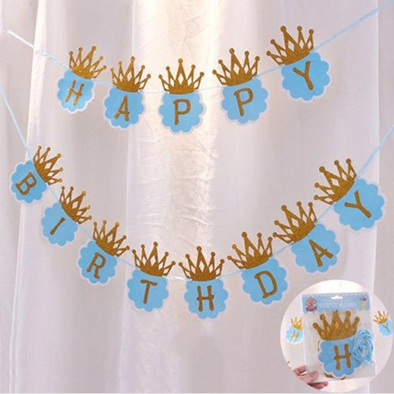 Dây treo trang trí Happy Birthday kim tuyến
