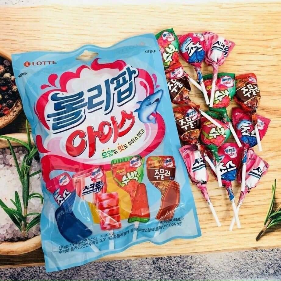 Kẹo mút Lotte Hàn Quốc 4 vị gói 132gr thơm ngon