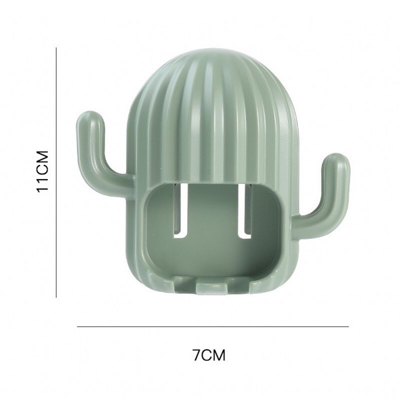 Giá Đỡ Bàn Chải Đánh Răng Gắn Tường Không Cần Khoan Hình Cây Xương Rồng Hoạt Hình Dễ Thương