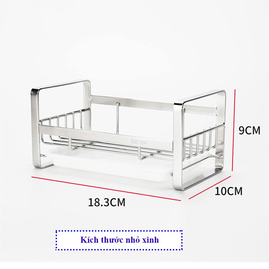 Kệ Đựng Miếng Lưới, Chai Nước Rửa Bát INOX 304