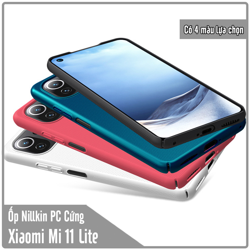 Ốp lưng cho Xiaomi Mi 11 Lite Frosted Shield nhựa PC cứng Nillkin , Vân nhám , chống vân tay - Hàng Nhập Khẩu