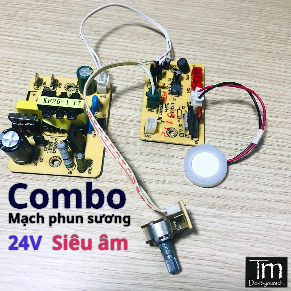 Combo Mạch Phun Sương Siêu Âm 24V 20W