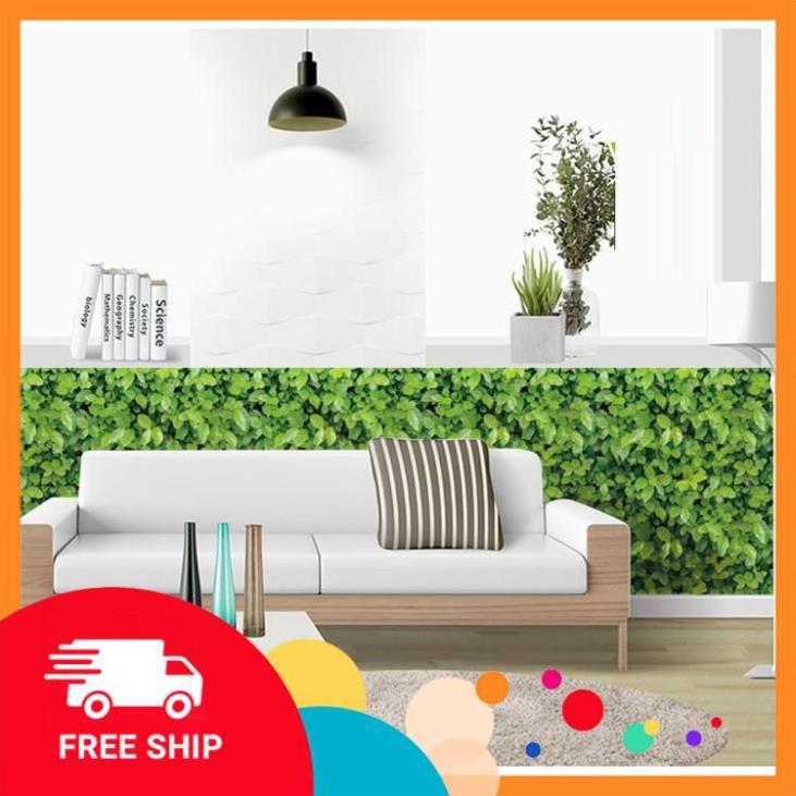 ️️ XẢ 10m Giấy dán tường Cỏ xanh lá xanh có sẵn keo khổ rộng 45cm