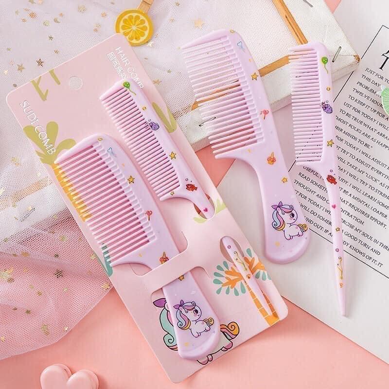 Set 2 Lược Chải Tóc Họa Tiết Cute