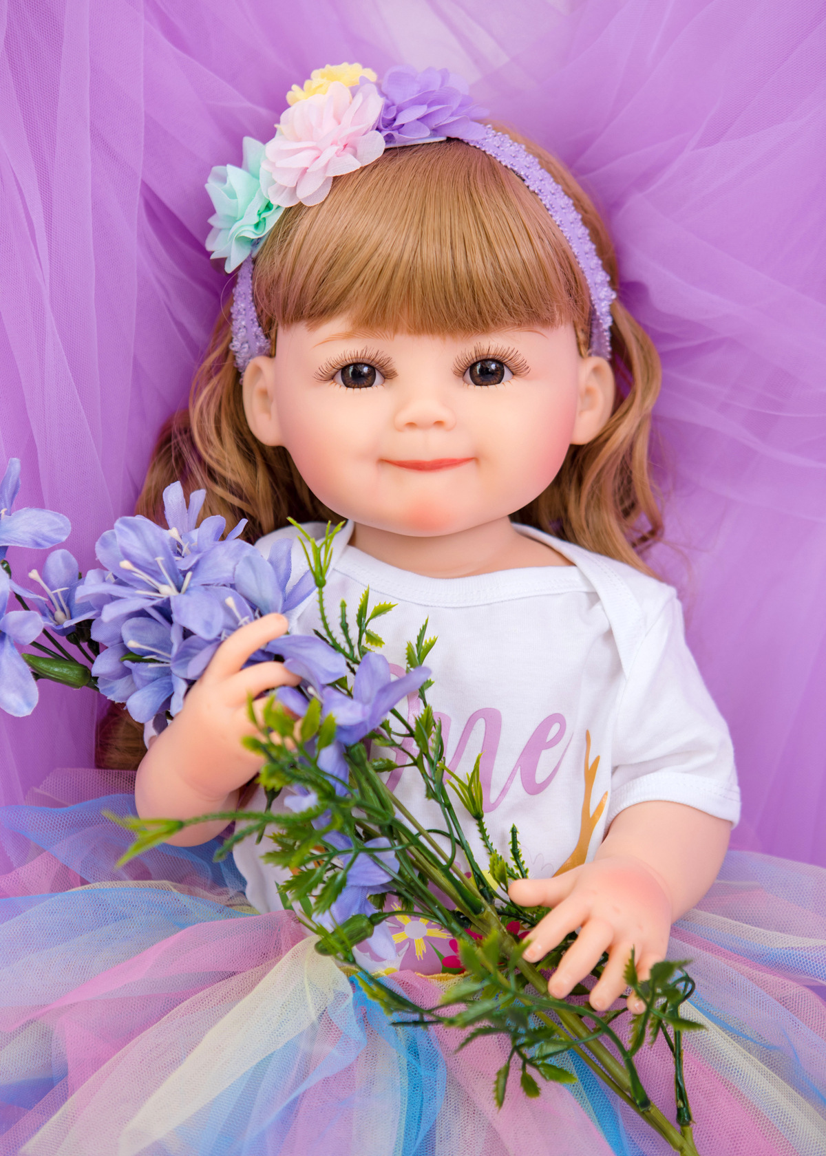 Búp Bê Tái Sinh Thân Nhựa Mềm Mại Bé Bậm Môi 55 cm = 22 inch KEIUMI Reborn Silicon Vinyl Doll PVN4700