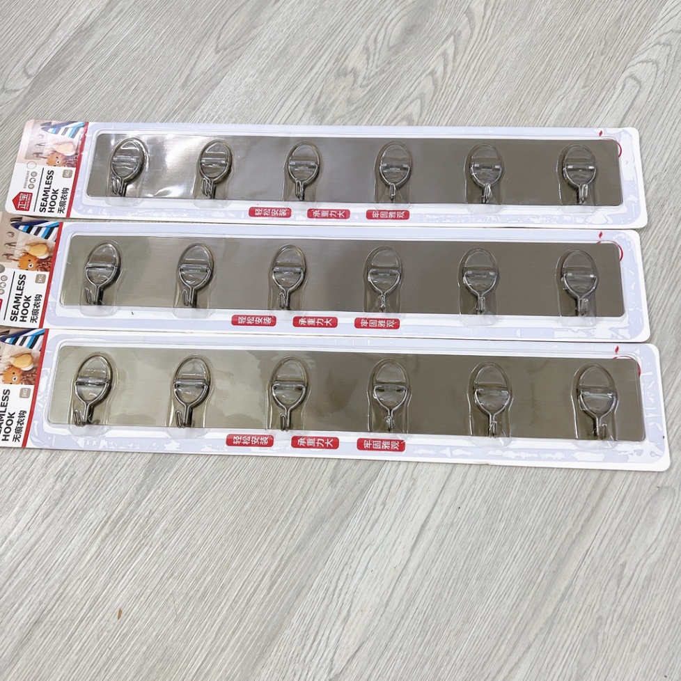 Thanh 6 móc dán tường siêu dính dán tường nhà tắm, móc dán tường treo quần áo chịu nặng tốt