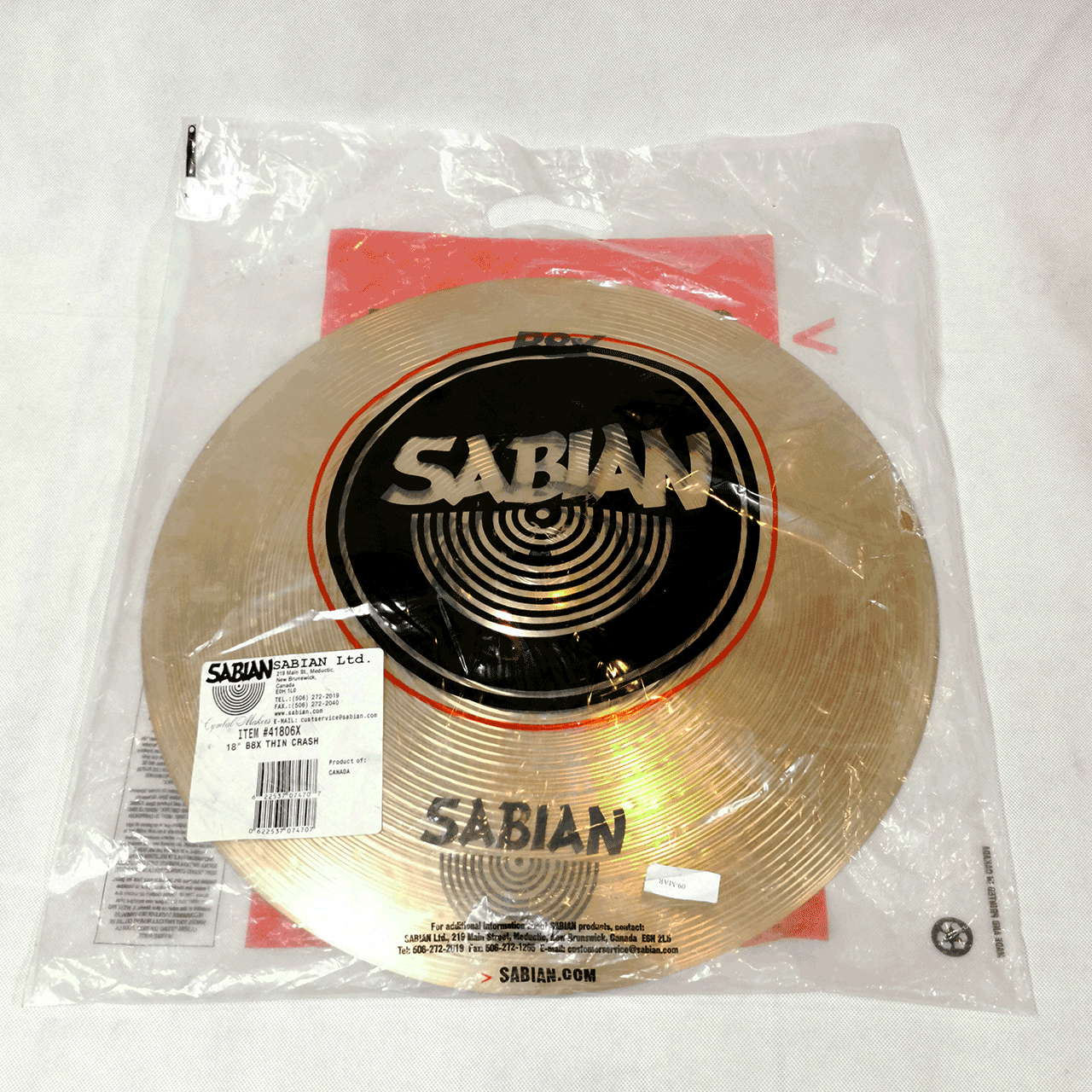 Lá trống 18'' Thin Crash B8X Sabian - Hàng chính hãng