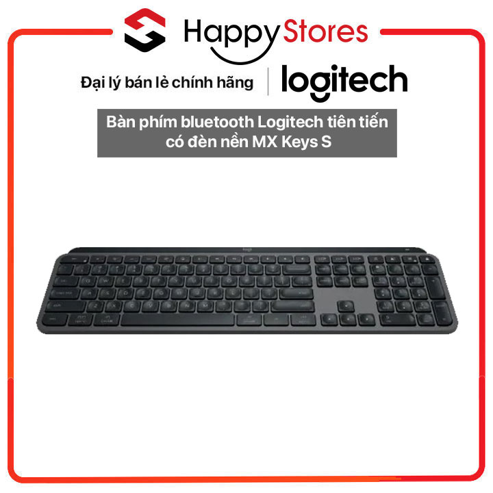 Bàn phím không dây bluetooth Logitech tiên tiến có đèn nền MX Keys S - HÀNG CHÍNH HÃNG