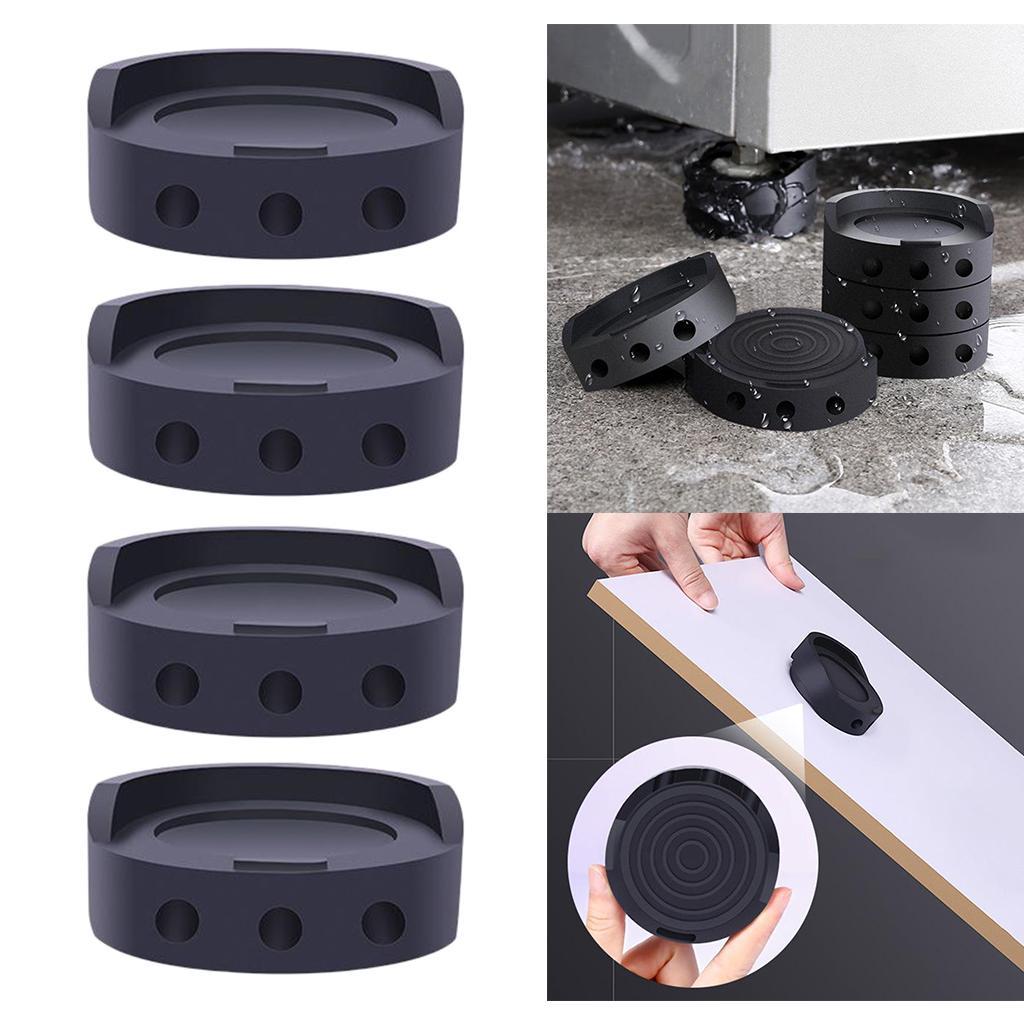 4pcs Black Anti Vibration Pads Prevent Moving for Washer Dryer Appliance