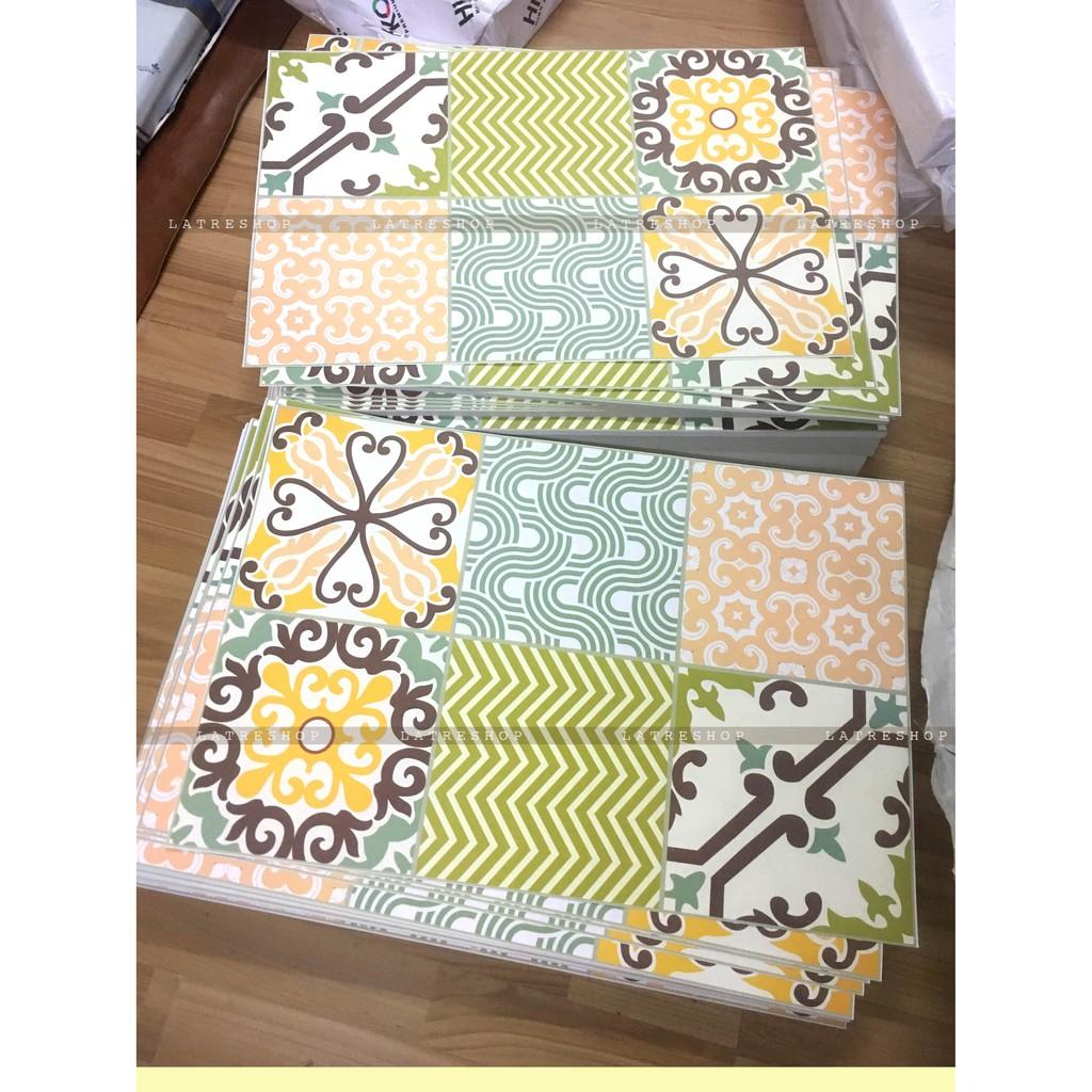 Decal dán bếp Decan dán tường Decal chống nước dán kính, nhà tắm - Decal gạch bông loại 1- BoxlineYellow