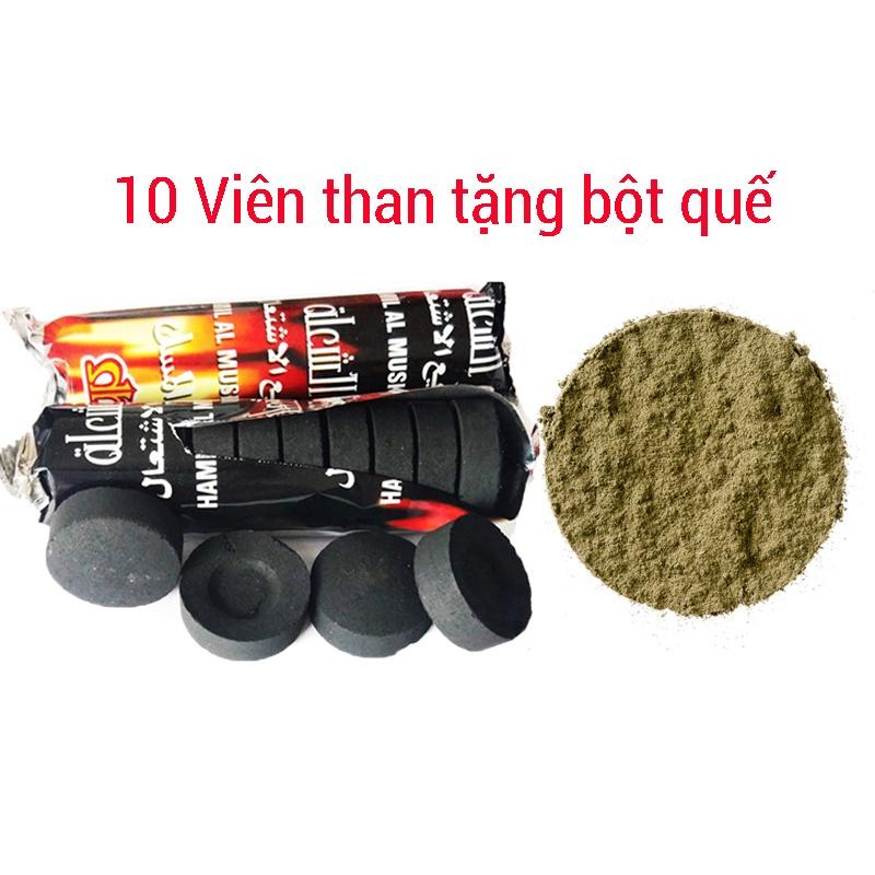 ️10 viên than hoạt tính đốt xông trầm loại tốt ️ Tặng 20gr bột lá quế️