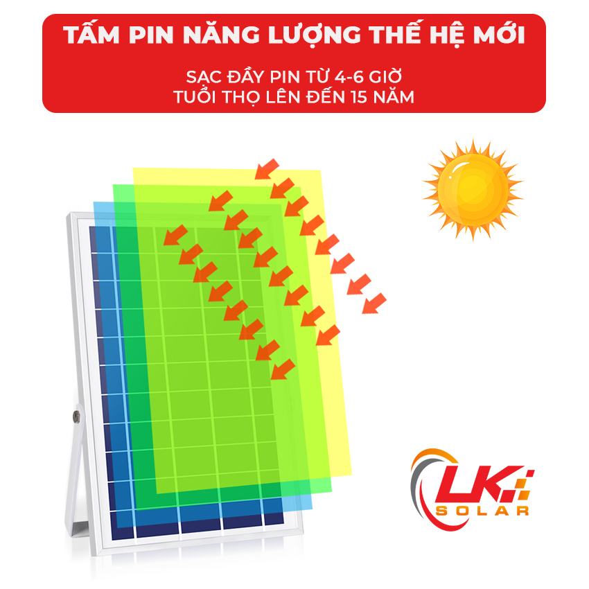 Đèn Led Năng Lượng Mặt Trời Siêu Sáng 120W CHÍNH HÃNG- LK SOLAR TGD-99120, Sử dụng 100% năng lượng mặt trời, dễ dàng lắp đặt ngoài sân vườn, trong nhà, nhà xưởng, trang trại, cảm biến ánh sáng, có remote điều khiển từ xa