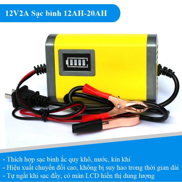 Sạc ắc quy 12V 2A sạc bình ắc quy 12V từ 12AH đến 20AH-  sạc ắc quy xe máy ô tô