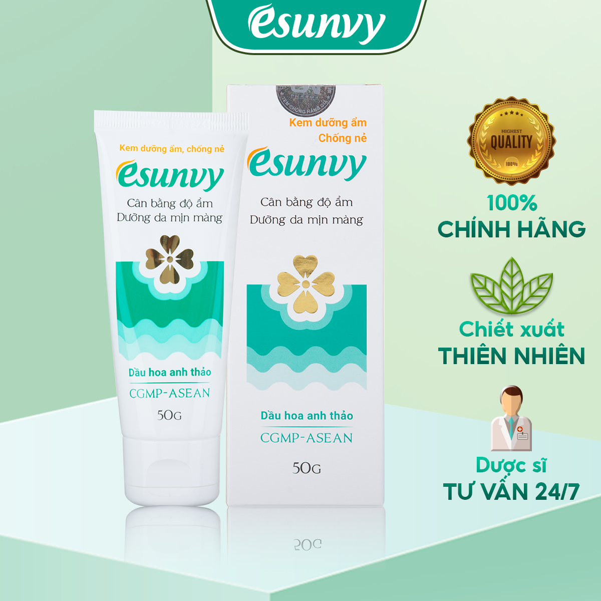 Bộ Chăm Sóc Da Mụn & Chống Nắng Dưỡng Da Esunvy - Giúp Sạch Mụn, Hết Thâm, Mờ Sẹo, Lành Tính, Hiệu Quả CSDMCNDD