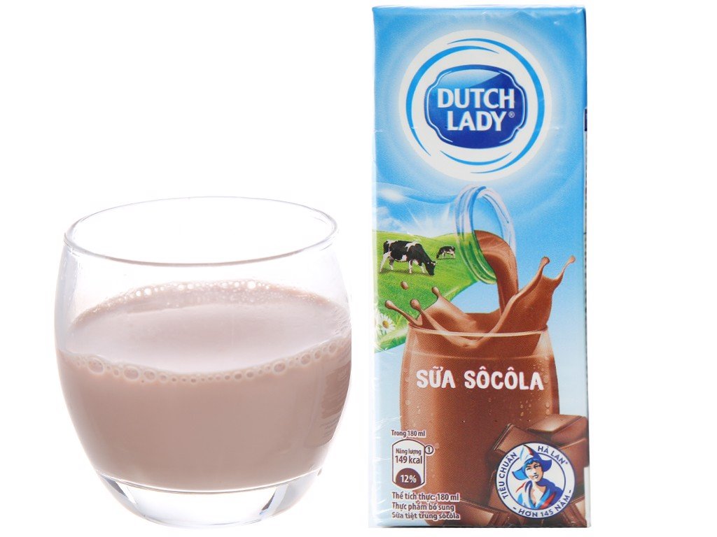 Thùng 48 hộp sữa tươi tiệt trùng Socola Dutch Lady 180ml