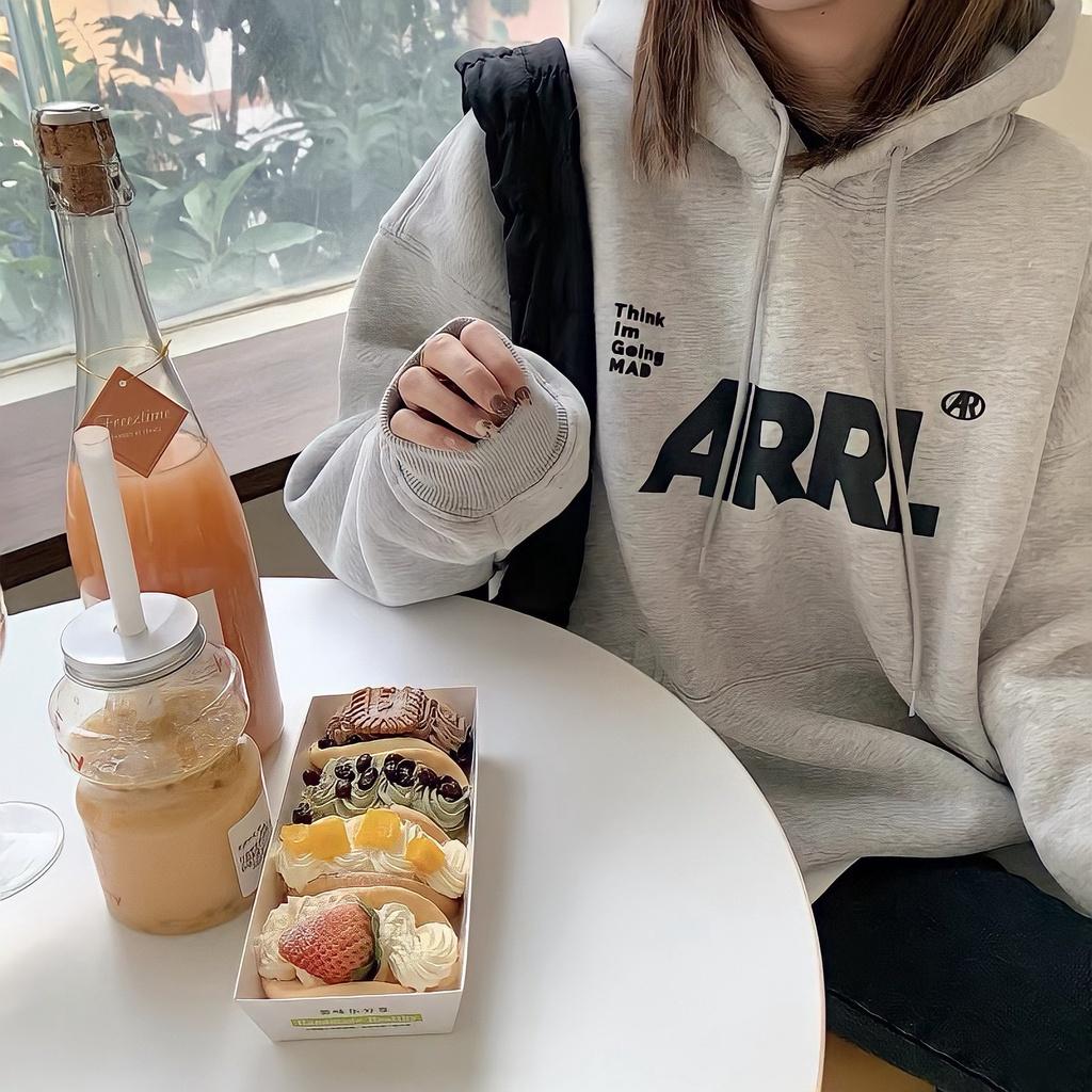 Áo Hoodie Nỉ Ngoại Unisex Nam Nữ ARRL Màu Xám