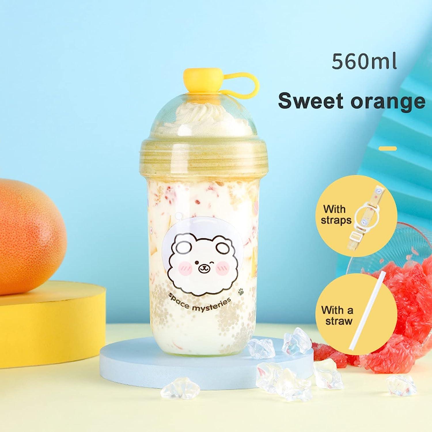 Trà sữa trân châu kèm bàn chải làm sạch, ly uống nước Cốc tái sử dụng, cốc du lịch, cốc hút 500ML