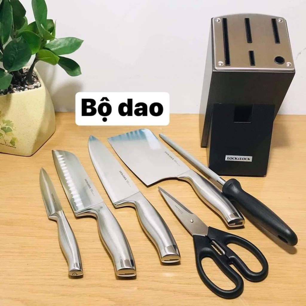 Bộ Dao 7 Món Kèm Đế Đựng Cao Cấp CKK301 (cam kết hàng chuẩn, y hình)