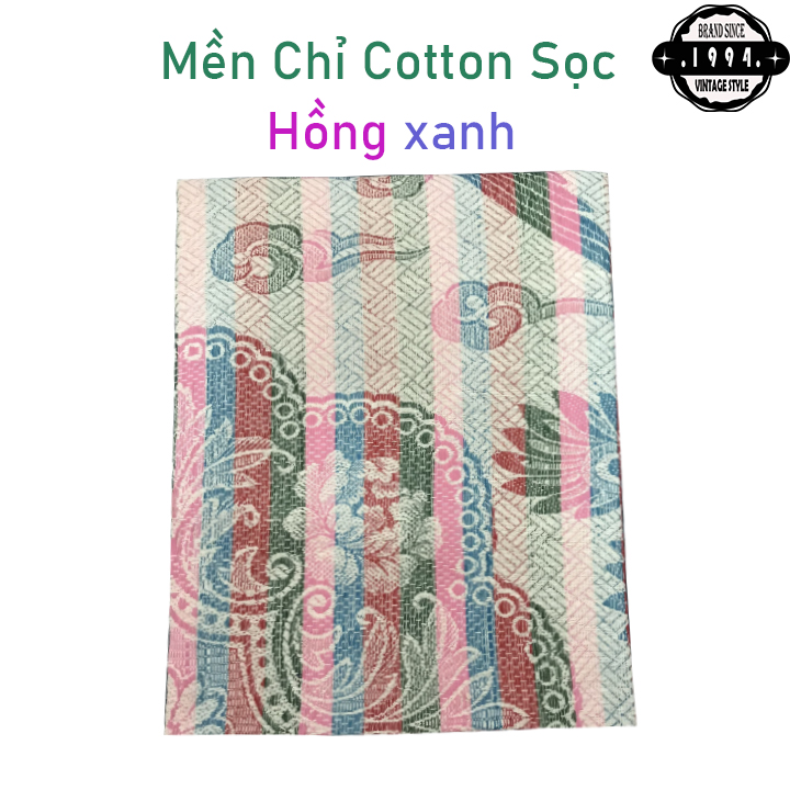 Mền chỉ cotton Long Phụng sọc hồng xanh 1m6 x 2m / 750g - 800g