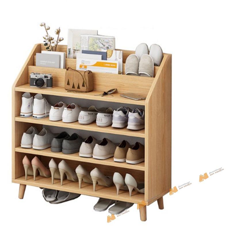 Made in VN Tủ giày kết hợp kệ sách decor phong cách gỗ mdf 17mm công ty Mộc Phát độ bền trên 30 năm AN026