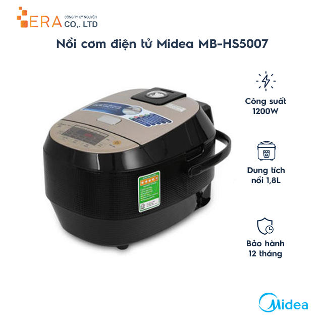 Nồi Cơm Điện Cao Tần Midea MB-HS5007 (1.8 Lít) - Hàng Chính Hãng