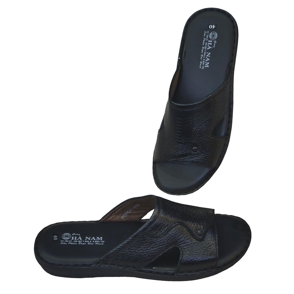 Dép Nam Quai Ngang TiTi ĐÔ Da Bò Thật Cao Cấp DNA2122a