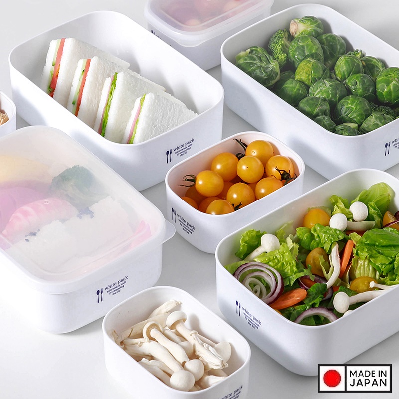 Set 02 hộp đựng thực vuông White Pack 190ml - Made in Japan