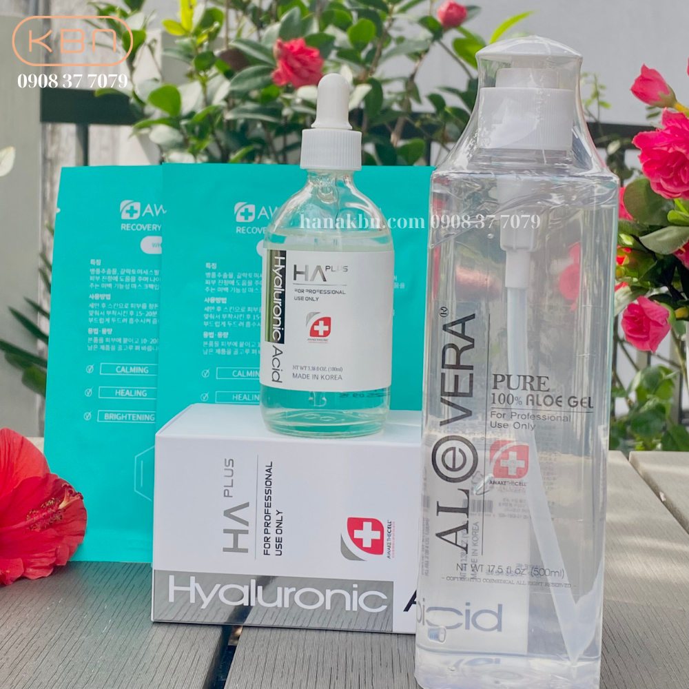 Combo Siêu Cấp Ẩm HA Plus 100ml Và Gel Lô Hội Aloevera Tặng 2 Mặt Nạ Soothing