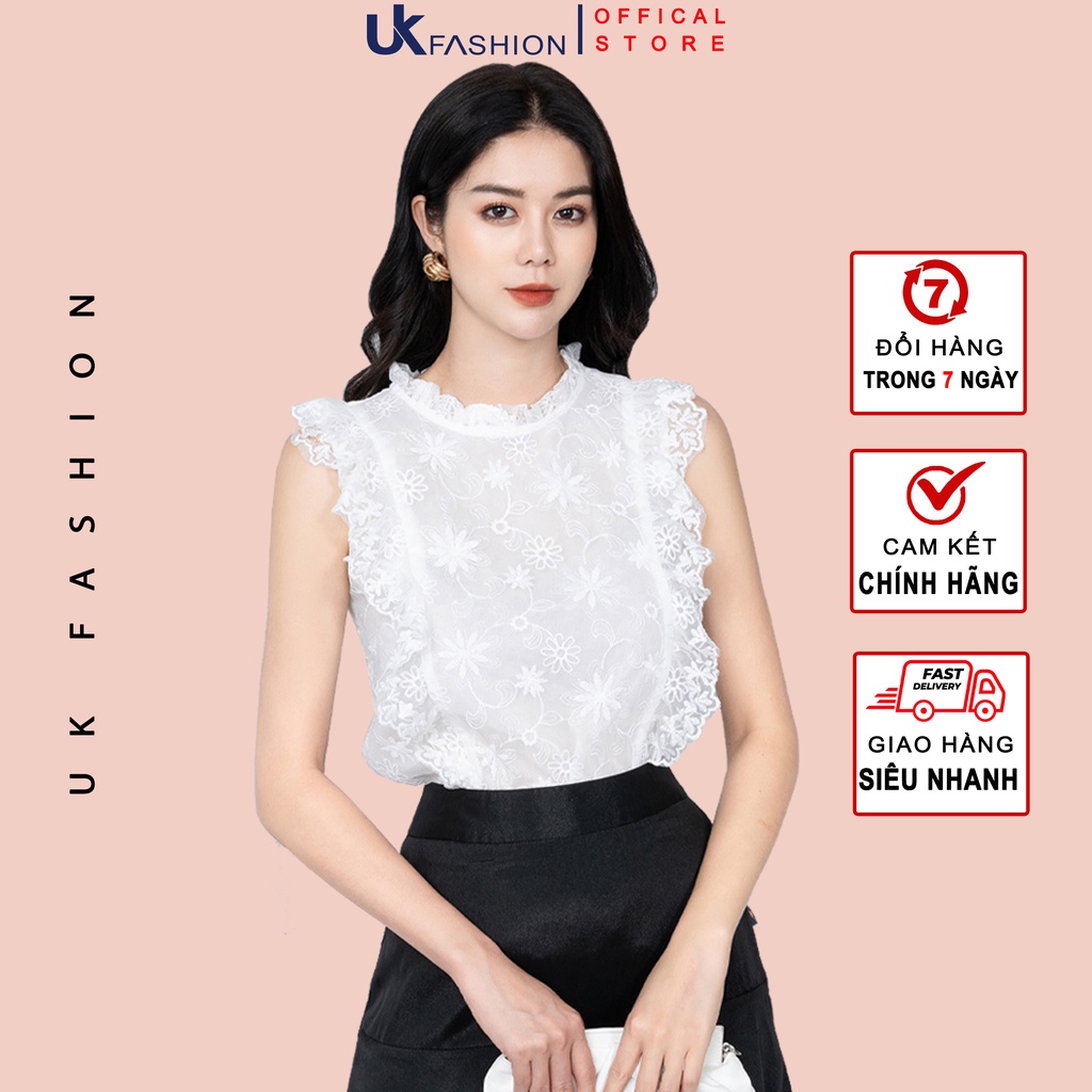 Áo Ren Sát Nách UK Fashion Thiết Kế Kiểu Dáng Thanh Lịch, Chất Liệu Vải Cao Cấp, Thoáng Mát NKSM2203004