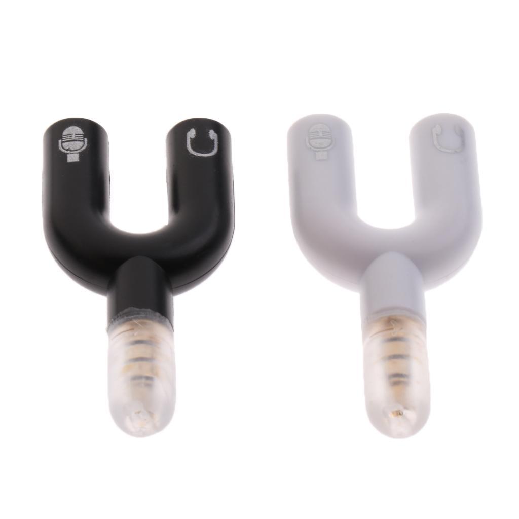 2Pcs 3.5mm Male Plug to 3.5mm Female Stereo Audio  Splitter Converter