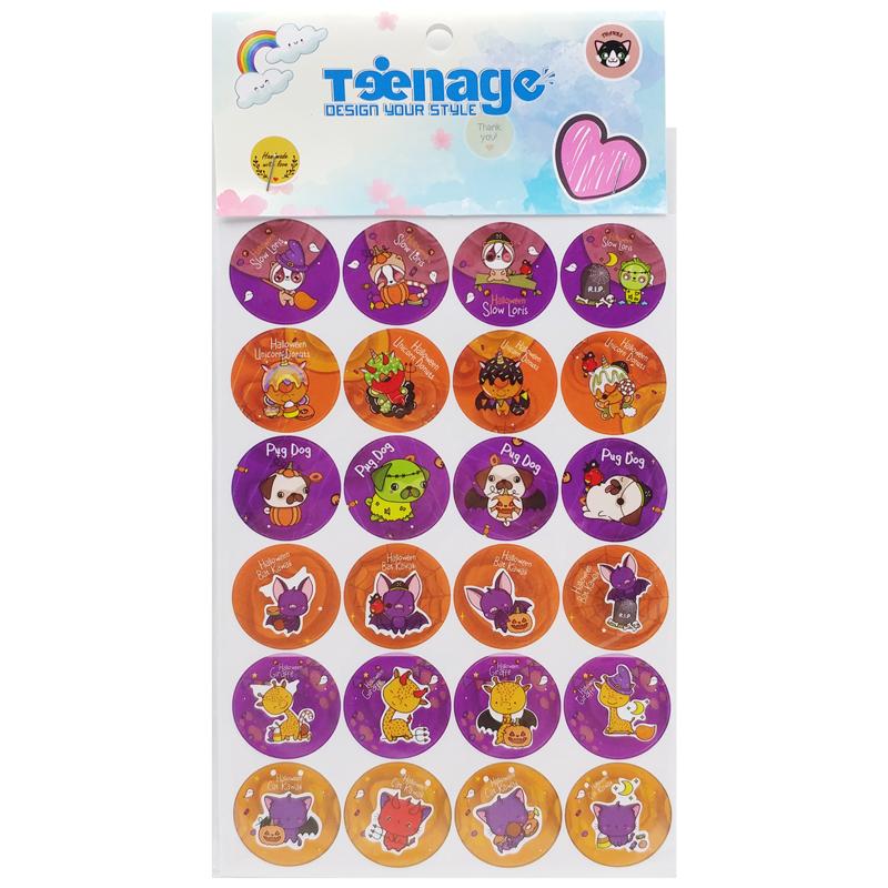 Bộ 240 Hình Sticker Cổ Động Halloween 01 - Teenage