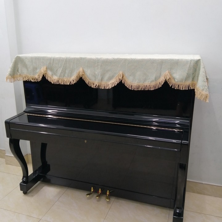 KHĂN PHỦ ĐÀN PIANO CƠ MÀU XANH GẤM CAO CẤP