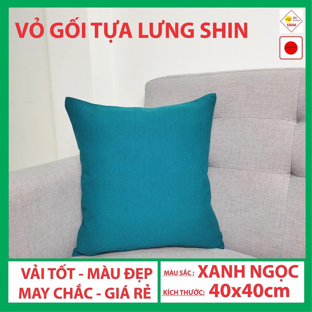 Vỏ gối tựa trang trí nhà cửa sofa 40x40cm màu xanh ngọc giá rẻ