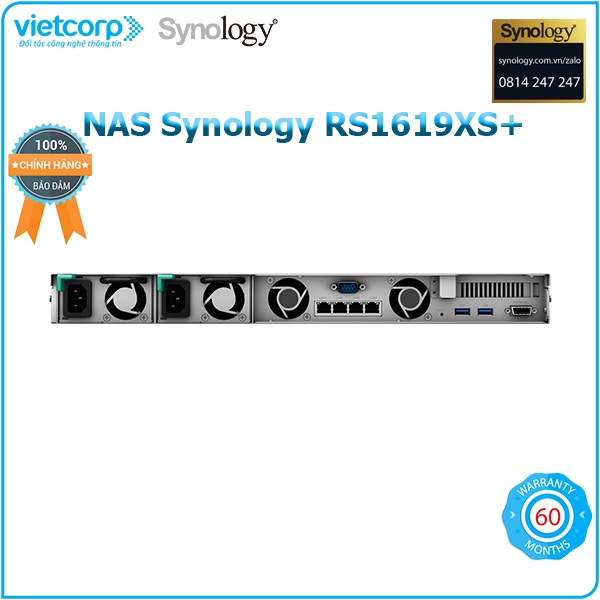 Thiết bị lưu trữ mạng NAS Synology RS1619XS+ - Hàng Chính Hãng