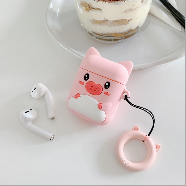 Airpods case, Ốp nhựa dẻo bảo vệ dành cho Airpods 1/2 - Cute Pig