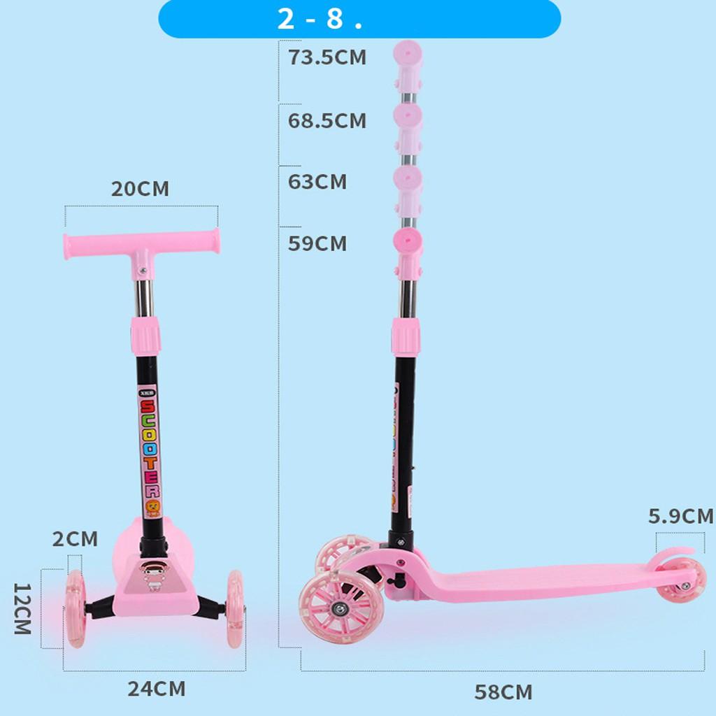 Xe trượt scooter 3 bánh phát sáng có thể gấp gọn
